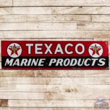 Texaco Marine Products 8' SS Porcelain Sign w/ Logo "White T"