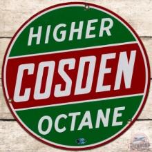 Cosden Higher Octane SS Porcelain Gas Pump Plate Sign