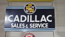Cadillac Sales and Service Metal Sign