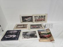 Set Of 12 Plastic Covered Prints And Magazines Of Ford And Chevy