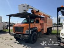 (Kansas City, MO) Altec LRV55, Over-Center Bucket Truck mounted behind cab on 2005 GMC C7500 Chipper