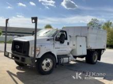 2017 Ford F750 Chipper Dump Truck Wrecked, Not Running, Condition Unknown, Located at building 1) (I