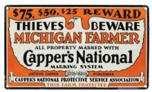 Farming Warning Sign, Capper's National Marking System by Amer. Can Co., em