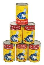 Country Store Shelf Stock, Old Dutch Cleanser cans (6), tin w/colorful pape
