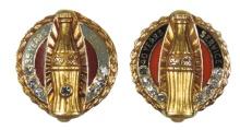 Coca-Cola Employee Emblem Pins (2), Recognition of 35 yrs-yellow gold, 7 (d