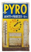 Petroliana Pyro Thermometer, litho on embossed tin w/indicator & charts for