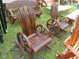 (2) Wagon Wheel Rocking Chairs