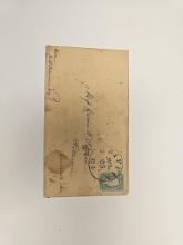 CIVIL WAR ERA ENVELOPE ADDRESSED TO 'CARRIE F PATTERSON - CALDWELL CO. - CA