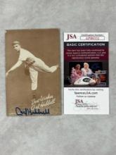 Carl Hubbell Signed Exhibit Card- JSA