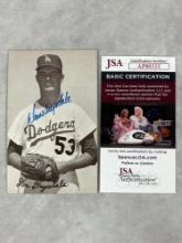 Don Drysdale Signed Exhibit Card- JSA
