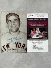 Yogi Berra Signed Exhibit Card- JSA