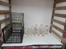 Two Milk Crates, With Bottles