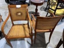 Cherry Wood Chairs with  Wicker Back,