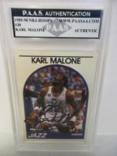 Karl Malone of the Utah Jazz signed autographed slabbed sportscard PAAS Holo 695
