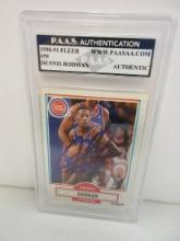 Dennis Rodman of the Detroit Pistons signed autographed slabbed sportscard PAAS Holo 130