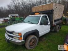 1999 Chevy 3500 1-ton dump, 8ft steel body, 4WD, 67,746 miles showing, emergency brake doesn't work,