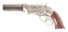 (A) ENGRAVED AND PLATED NEW HAVEN ARMS NO. 1 VOLCANIC POCKET PISTOL.