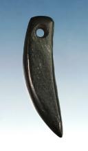 Tallied 1 7/16" Tooth Effigy Pendant made from Cannel Coal. Fox Field Site, Mason Co., Kentucky.