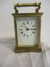 Brass & Glass Carriage Clock w/key