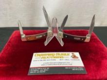 Pair of Vintage Buck 709 Double Blade Folding Pocket Knives
