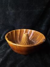 Antique Brown Glazed Pottery Bundt Pan