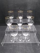 Collection 8 Gold Rim Juice Glasses