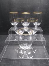 Collection 6 Gold Rim Tea Glasses