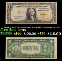 1935A $1 Silver Certificate North Africa WWII Emergency Currency Grades vf++