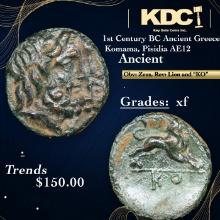 1st Century BC Ancient Greece Komama, Pisidia AE12 Ancient Grades xf