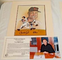 Cal Ripken Jr Signed Autographed Viviano 5/250 Orioles HOF Matted Cel 16x20 COA MLB Baseball