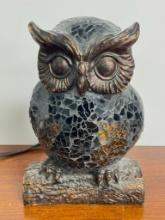 Vintage Mosaic Glass Owl Lamp