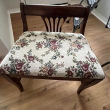Vintage Sewing Chair with Upholstered Seat