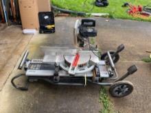 Delta miter saw with Rigid portable work stand