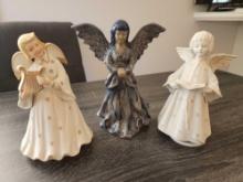 Collectible angels, 1997 blue ware & 2 musical