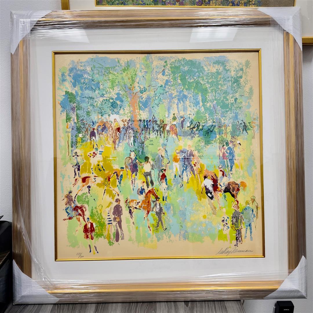 Paddock at Ascot 1972 by Leroy Neiman