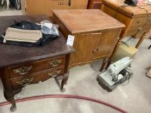 2 end tables and 2 sewing machines