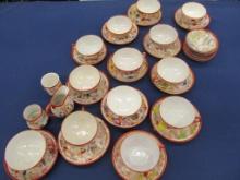 Assembled (39) Pieces Japanese Geisha Girl Porcelain