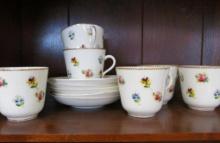 Set of (5) Decorated Cups & Saucers