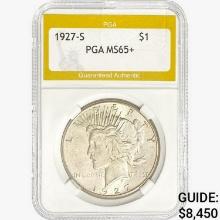 1927-S Silver Peace Dollar PGA MS65+