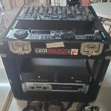 Portable Box Rack With Behringer, Crown And Numark Components (ALL LIGHT UP)