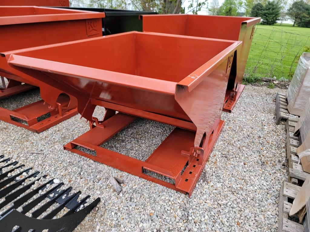 New/Unused 1.5 CY Self Dumping Hopper w/ Fork Pock