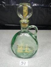 Vtg Old Ironsideds Decanter & Stopper