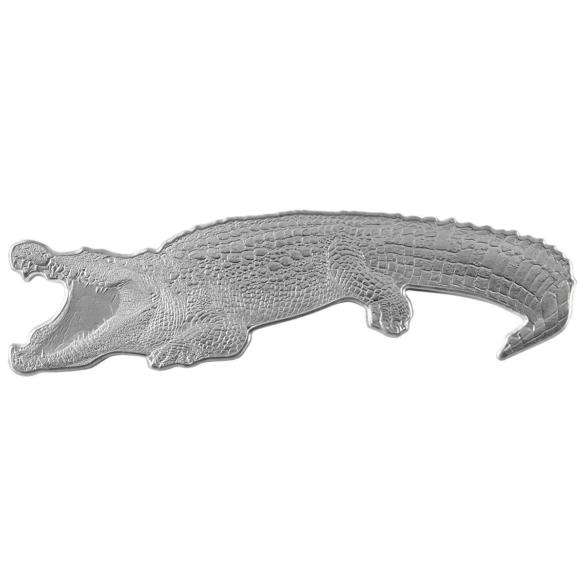 2021 Solomon Islands 1 oz Nile Crocodile Shaped Silver Coin