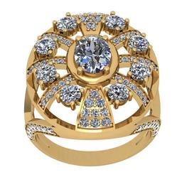 3.70 Ctw VS/SI1 Diamond Style 14K Yellow Gold Engagement Filigree Ring ALL DIAMOND ARE LAB GROWN