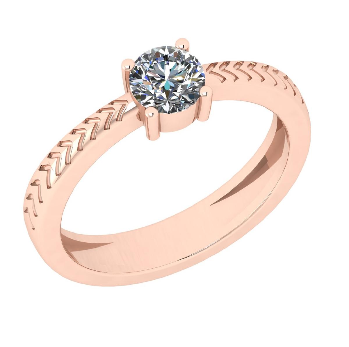 CERTIFIED 0.7 CTW K/SI2 ROUND (LAB GROWN Certified DIAMOND SOLITAIRE RING ) IN 14K YELLOW GOLD