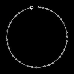 0.90 CtwVS/SI1 Diamond Prong Set 14K White Gold Yard Necklace (ALL DIAMOND ARE LAB GROWN )