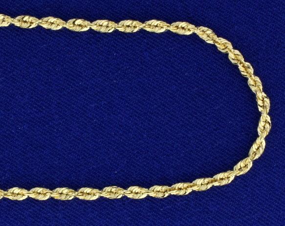 Diamond Cut 18 Inch Rope Style Neck Chain