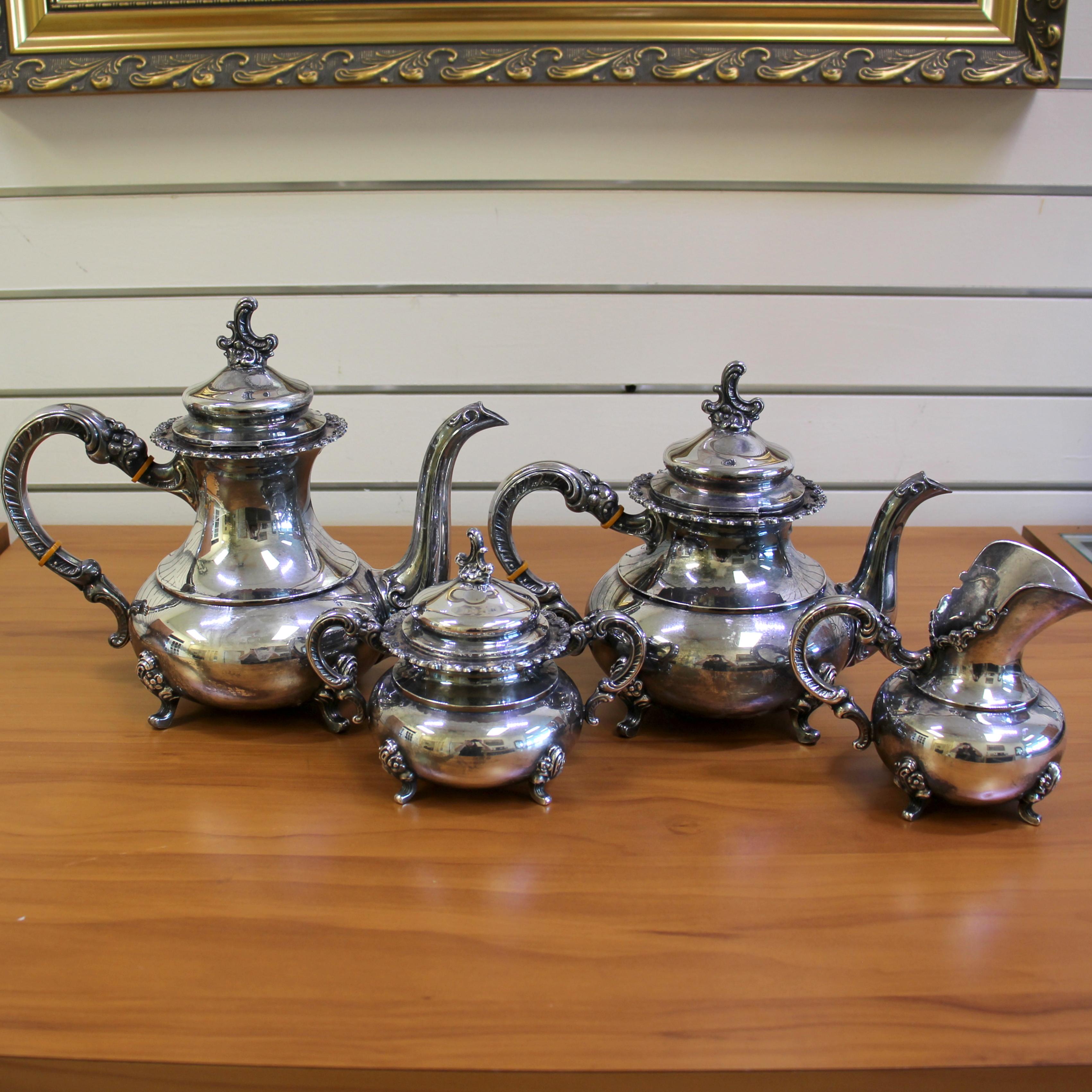 Antique Original Alt Heidelberg Sterling Silver Tea And Coffee 4 Piece Set