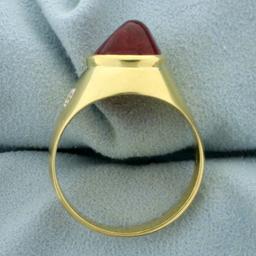 Designer 4ct Tw Ruby And Diamond Ring In 18k Yellow Gold