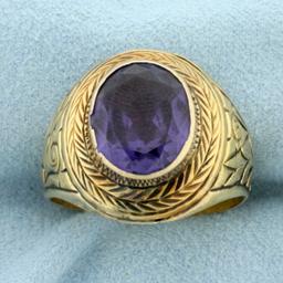 Antique Victorian Purple Sapphire Ring In 18k Yellow Gold